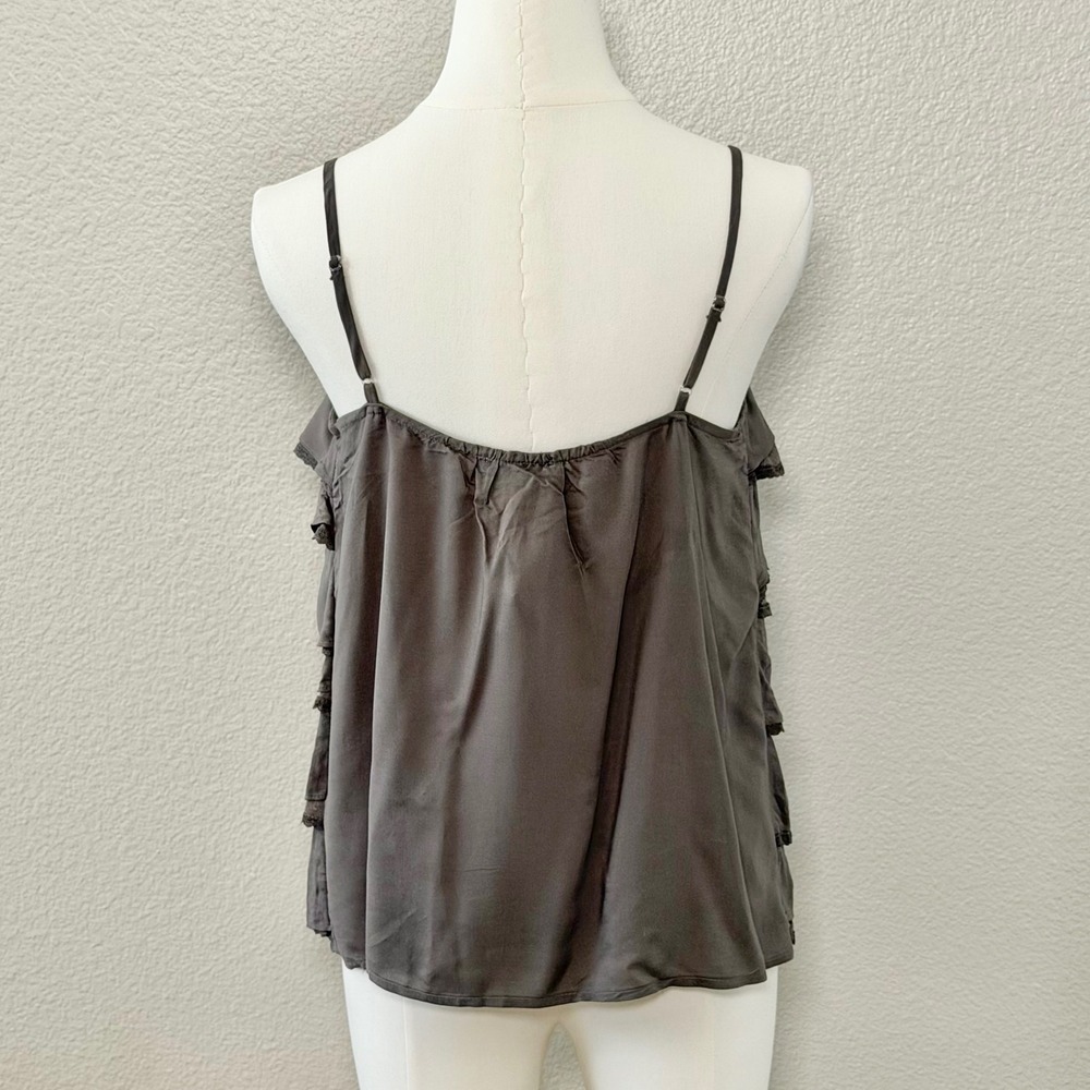 NWT Ella Moss Ruffle Lace Cami Gray Tiered Y2K Romantic Boho Indie Sleaze USA M - Picture 8 of 12